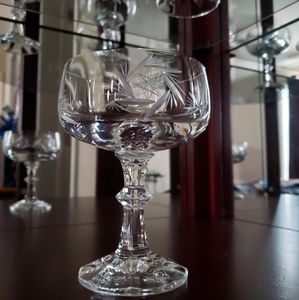 Set of 4 Bohamian Crystal Dessert Stemware